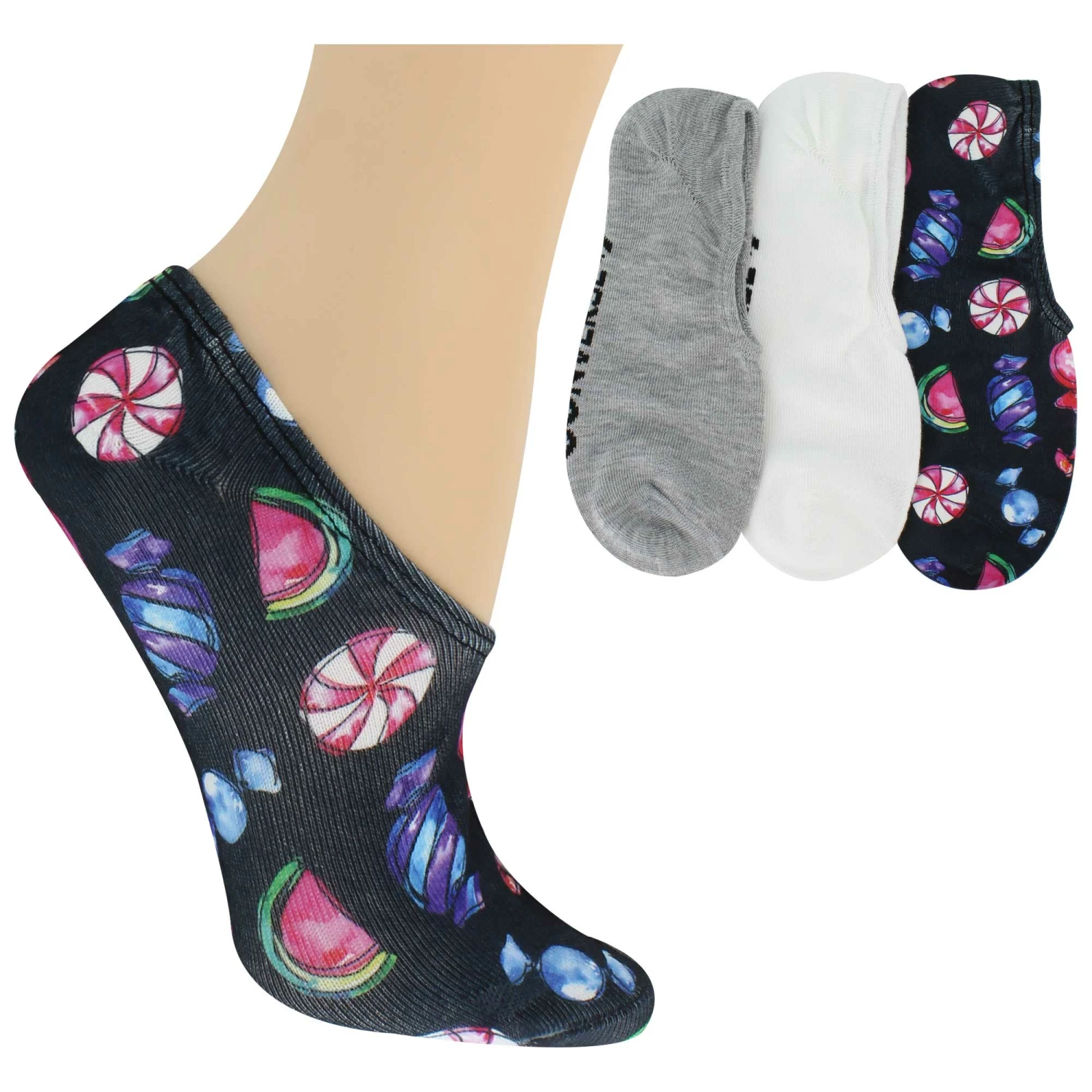 Women's Converse Candy-Print Liner 3-Pair Pack