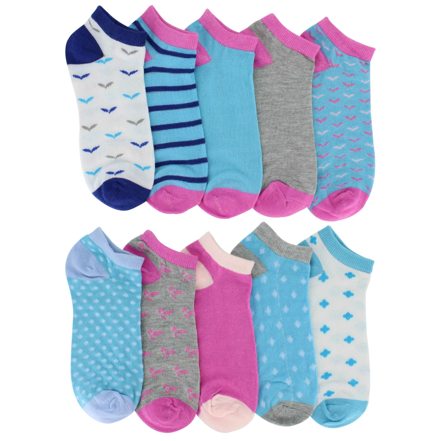 Women's Sock Hub Pattern No-Show 10 For $10 - Image 2