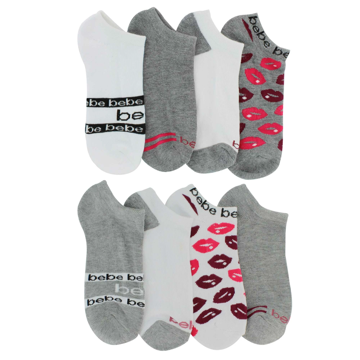 Women's Bebe Lips No-Show 8-Pair Pack - Image 2