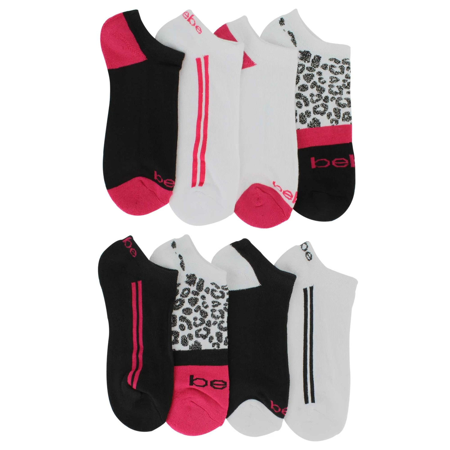 Women's Bebe Leopard-Print No-Show 8-Pair Pack - Image 2