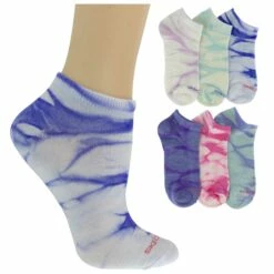 Women's Skechers Active Tie-Dye Low-Cut 6 Pairs