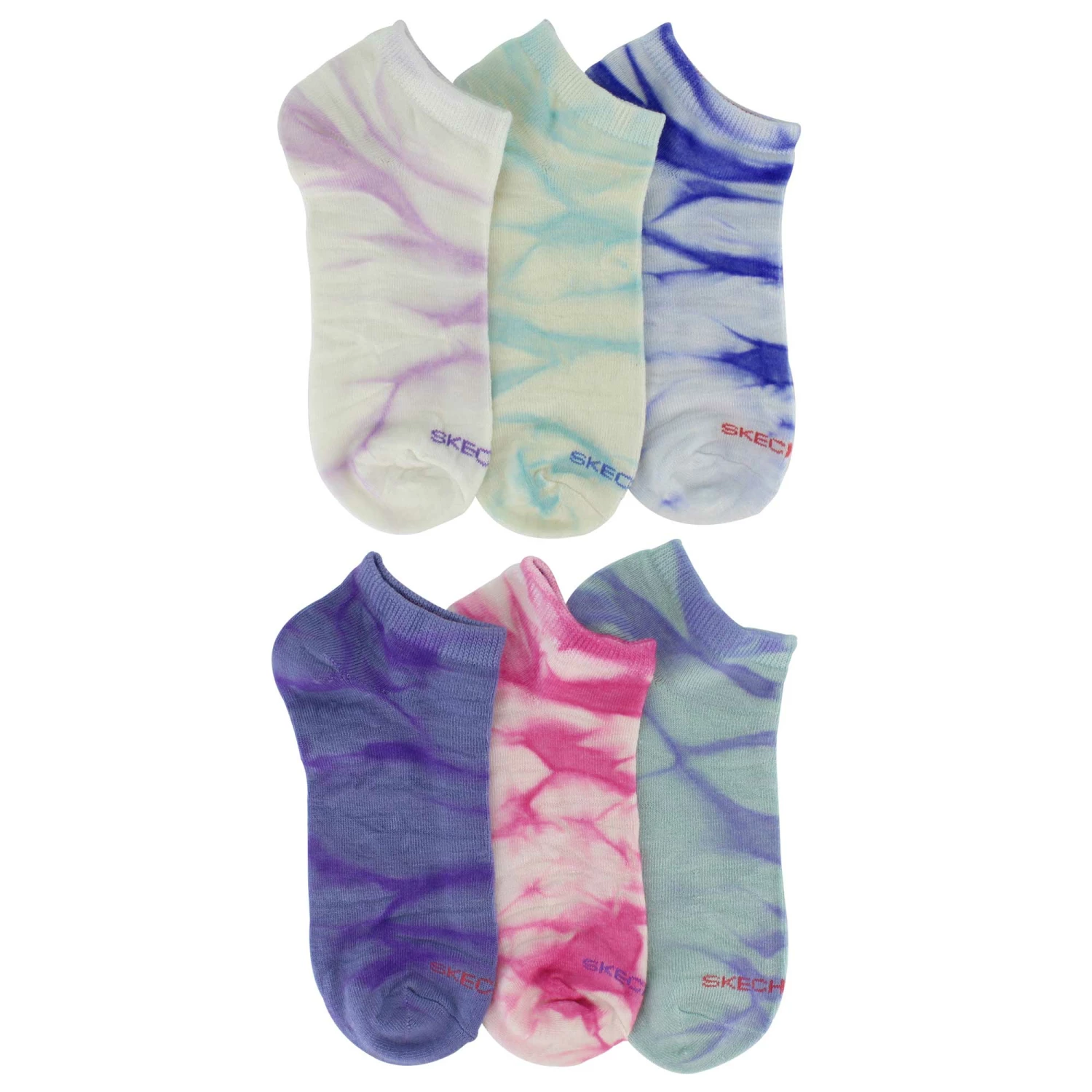 Women's Skechers Active Tie-Dye Low-Cut 6 Pairs - Image 2