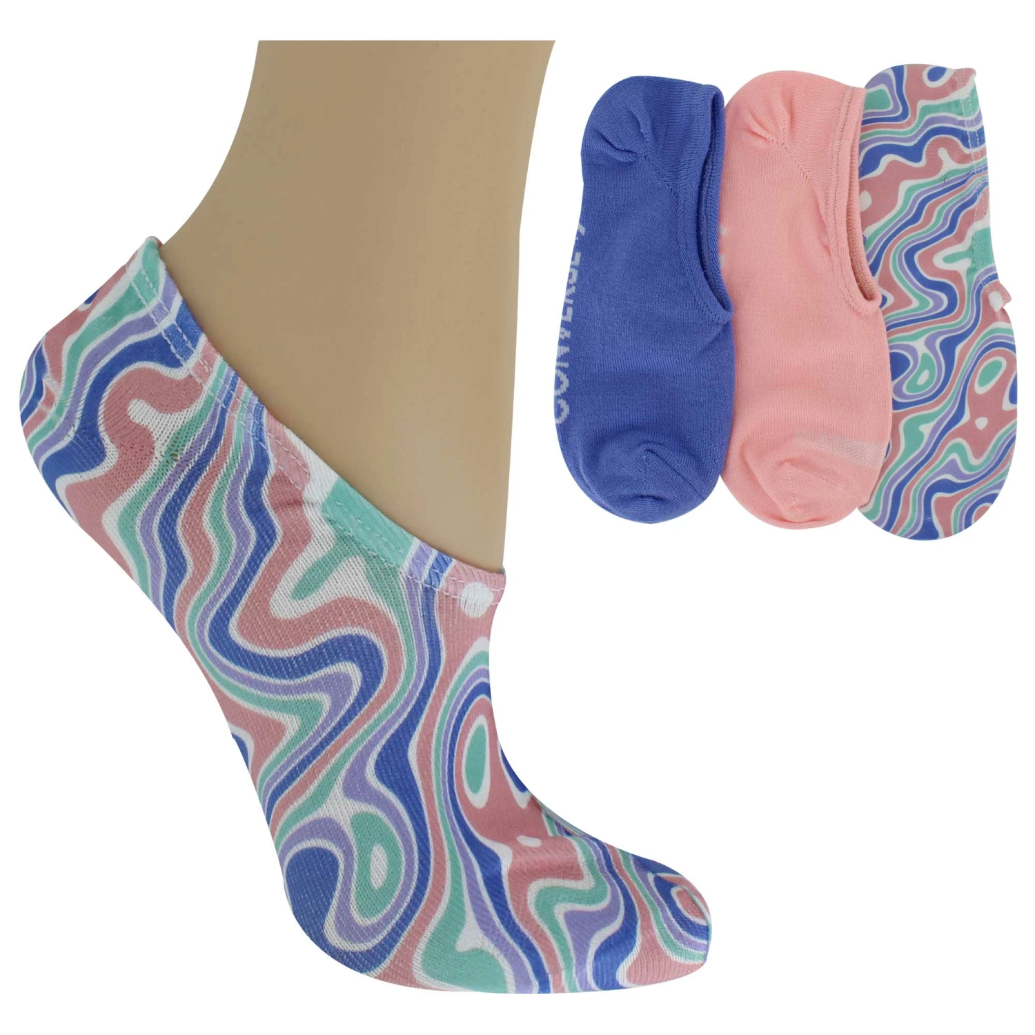 Women's Converse Wave-Print Liner 3-Pair Pack