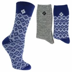Women's Columbia Diamond-Design Crew 2-Pair Pack