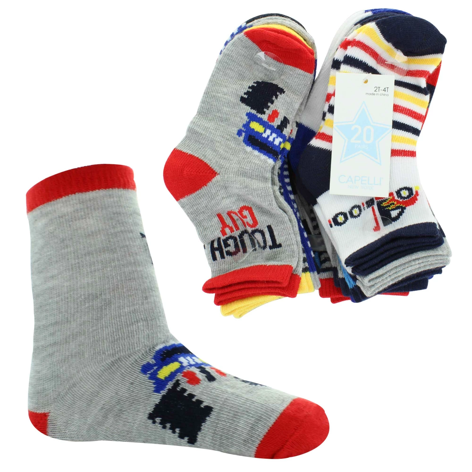 Kids' Capelli Tough Guy 20-Pair Pack