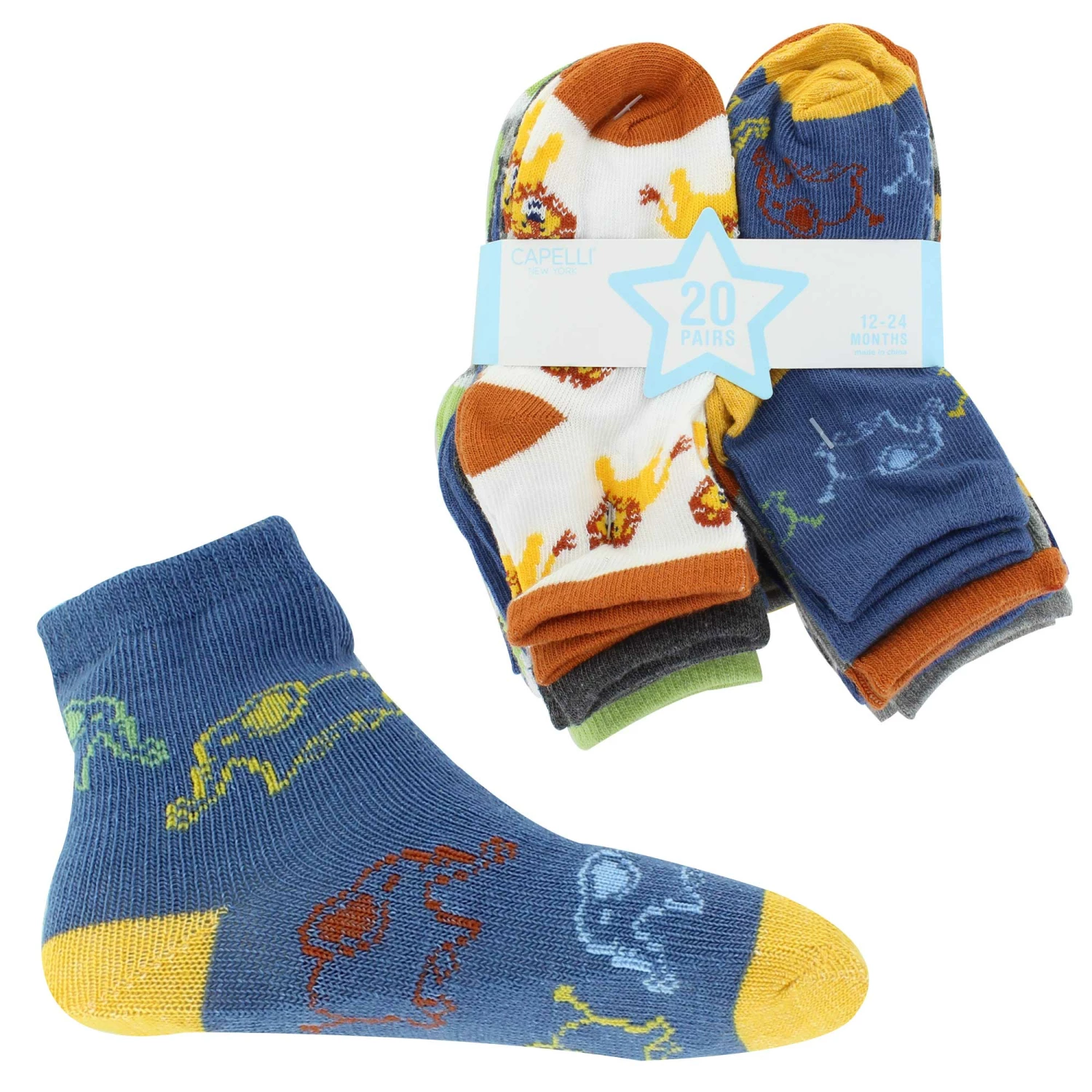 Kids' Capelli Wildside Crew 20-Pair Pack