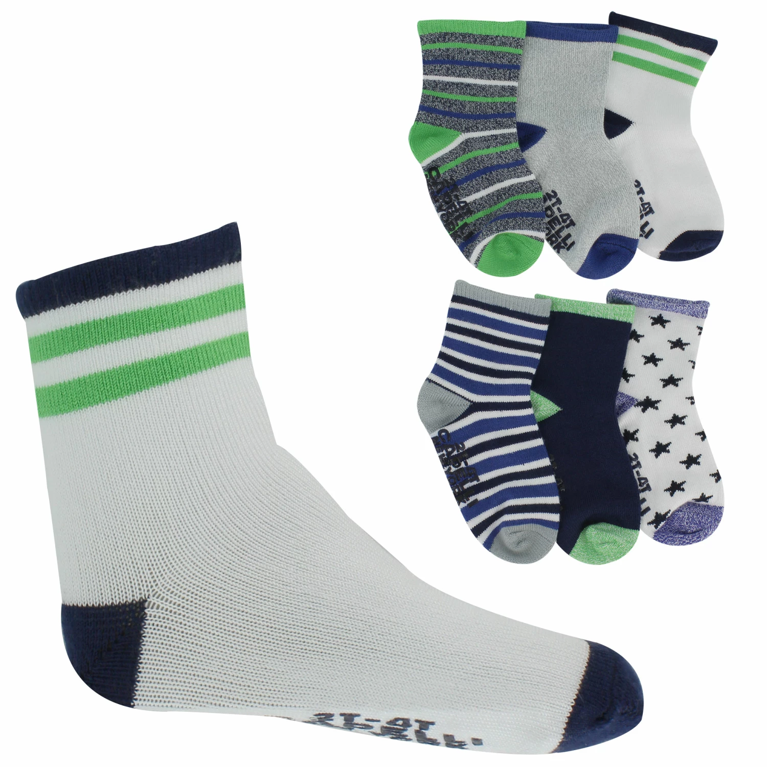 Infants' Capelli Super Soft Grip Crew 6-Pair Pack