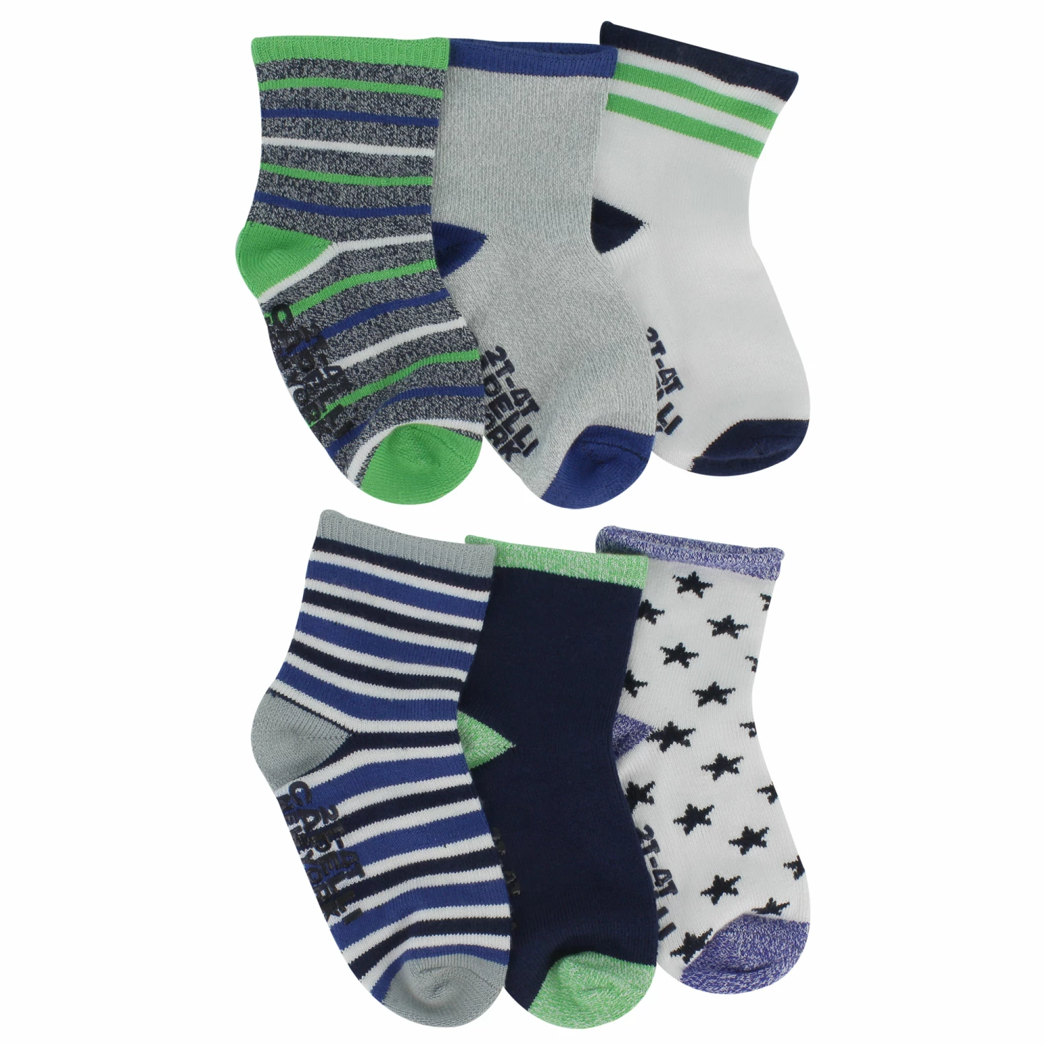 Infants' Capelli Super Soft Grip Crew 6-Pair Pack - Image 2