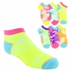 Girls' Skechers Tie-Dye Low-Cut 6-Pair Pack