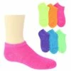 Girls' Dominique Nicole Neon No-Show 6-Pair Pack