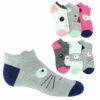 Girls' Dominique Nicole Animal Face 6-Pair Pack