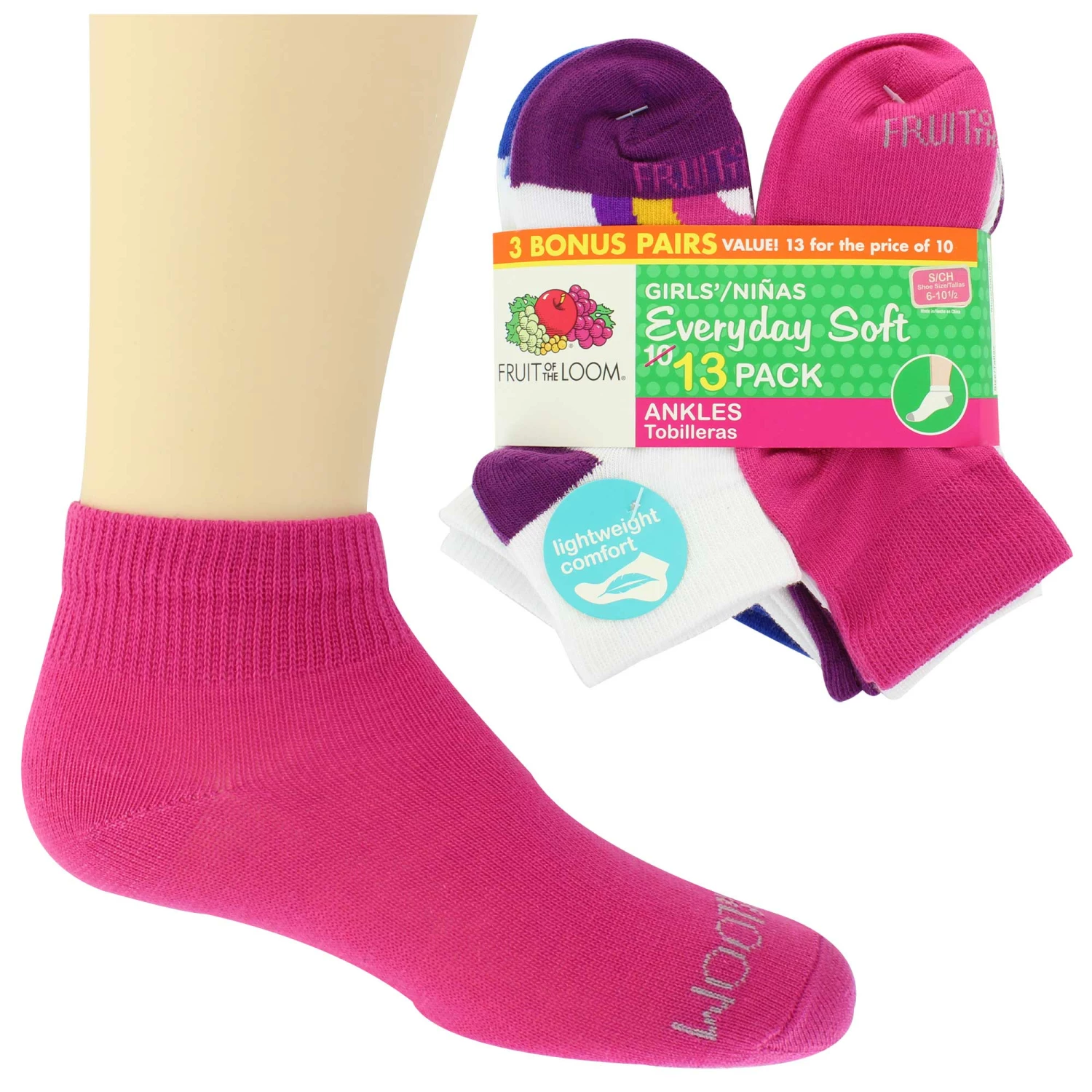 Kids' Fruit Of The Loom Quarter Small 13-Pair Pack