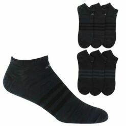 Men's Adidas SUPERLITE Striped No-Show 6-Pair Pack