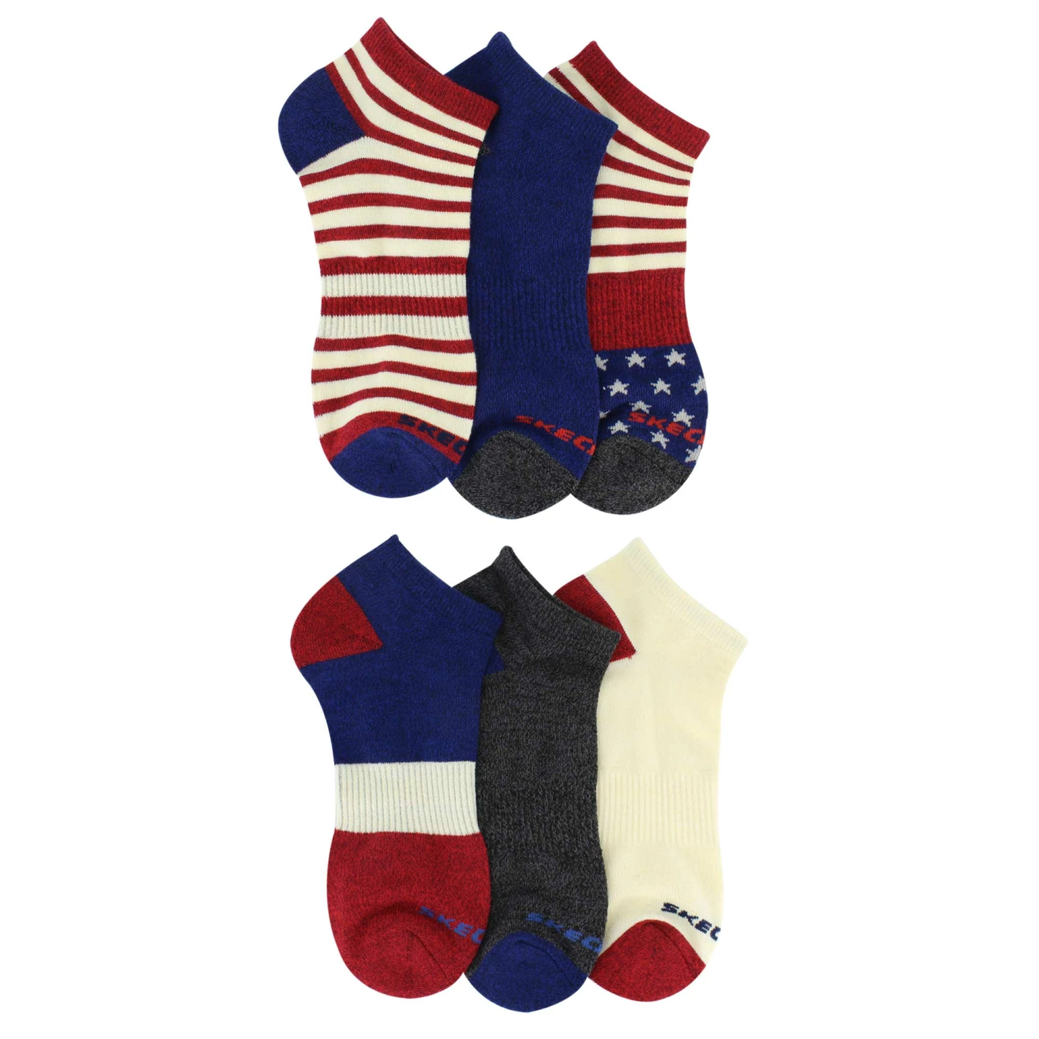 Men's Skechers Stars And Stripes Low-Cut 6-Pairs - Image 2