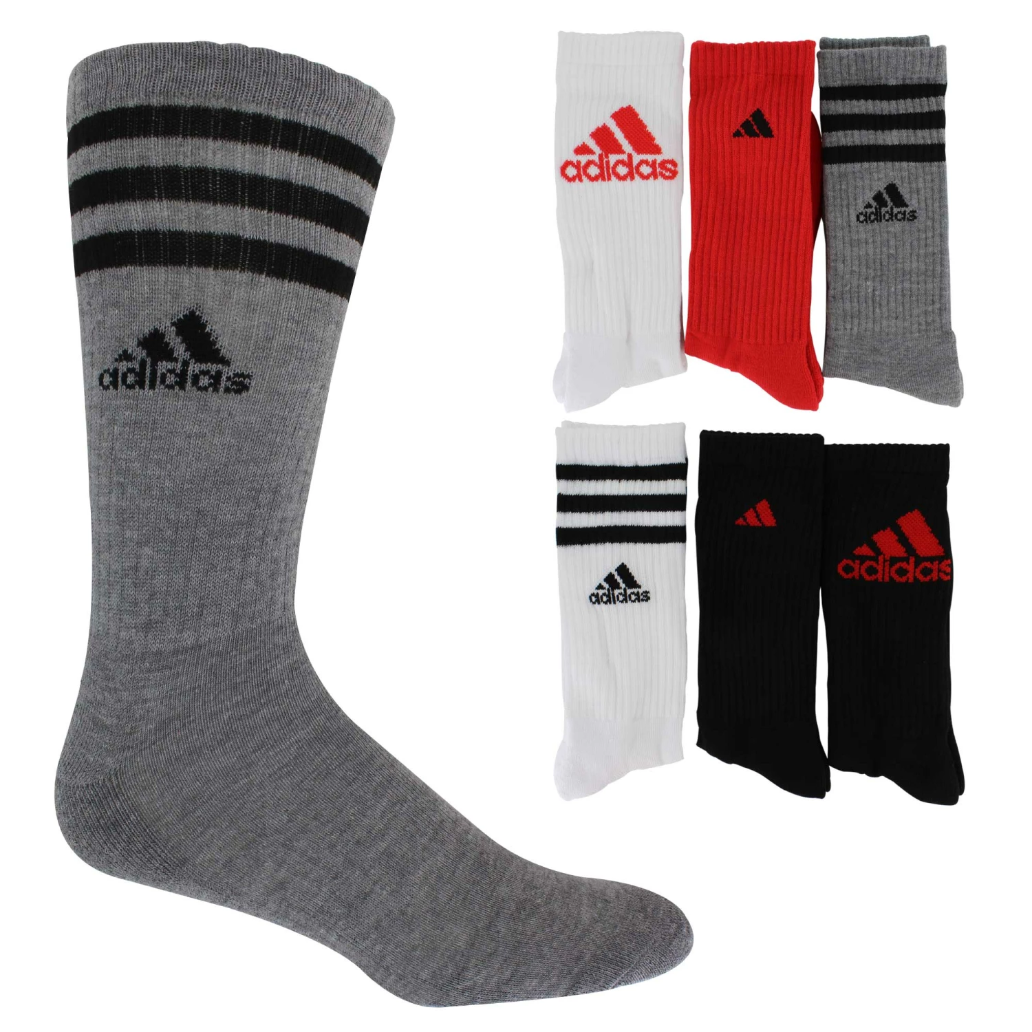 Men's Adidas Cushioned Crew 6-Pair Pack
