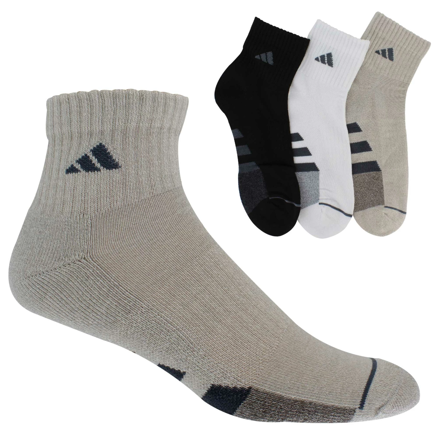 Men's Adidas Cushioned Quarter 3-Pair Pack