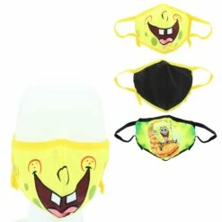 Kids' SpongeBob SquarePants Face Mask 3-Pack