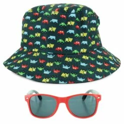 Kids' Car-Print Sunglasses And Hat Set