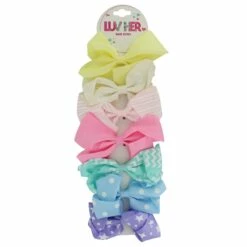 Girls' Pastel 7-Piece Bow Set